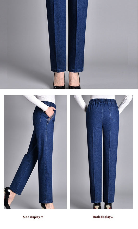 Pantalones Vaqueros Talle Alto Cintura Elástica Corte Recto - Image 14
