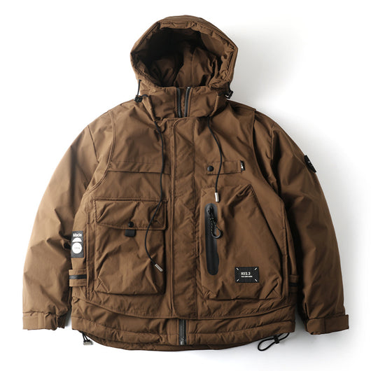 Chaqueta Acolchada de Trabajo Impermeable con Capucha y Múltiples Bolsillos - Image 6