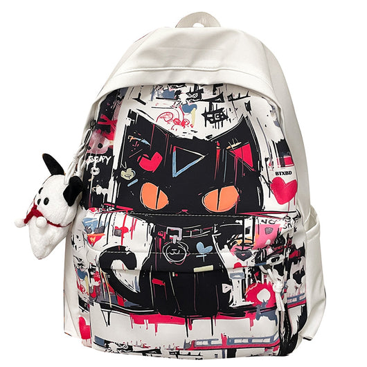Mochila para Chicas Estilo Harajuku con Graffiti Personalizado, Simple y Versátil - Image 5