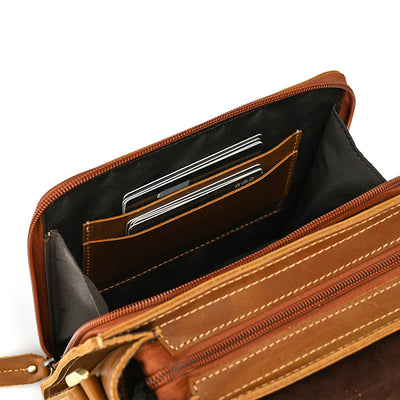 Bolso Bandolera de Cuero Genuino para Hombre - Image 33