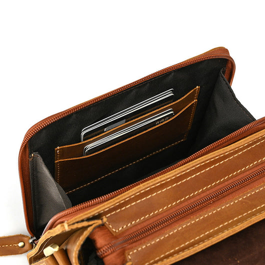 Bolso Bandolera de Cuero Genuino para Hombre - Image 33