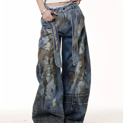 Pantalones Vaqueros Desgastados con Efecto Vintage Sucio - Image 10