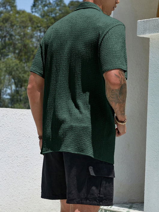 Camisa Casual Retro Resort con Cuello Solapa para Hombre - Image 41