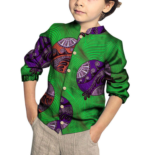 Camisa de Algodón para Niño con Estampado y Patchwork Moderno - Image 27