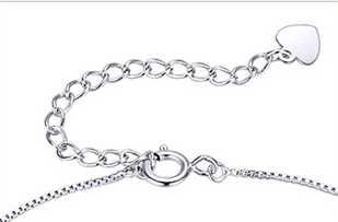 Pulsera de Tobillo en Plata Esterlina con Dije de Amor Plateado - Image 11