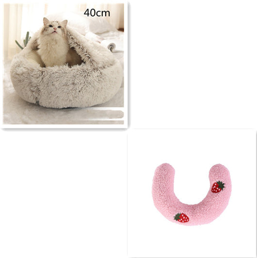 Cama 2 en 1 para Perros y Gatos - Cama Cálida de Felpa Suave Tipo Casa - Image 18