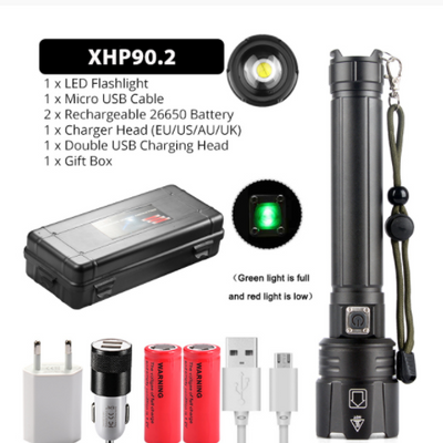 Linterna LED Recargable USB con Pantalla de Potencia y Zoom Ajustable - Image 15