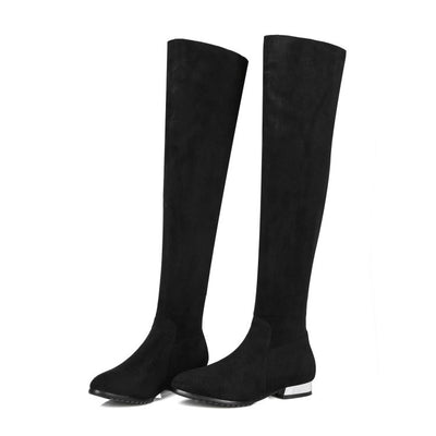 Botas Sobre la Rodilla en Gamuza con Elástico para Mujer - Image 5