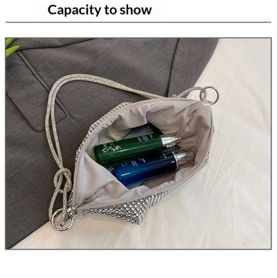 Bolso de Hombro Brillante con Strass y Detalle Anudado - Image 16