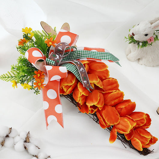Guirnalda Decorativa de Pascua con Zanahoria y Tulipán para Puerta - Image 7
