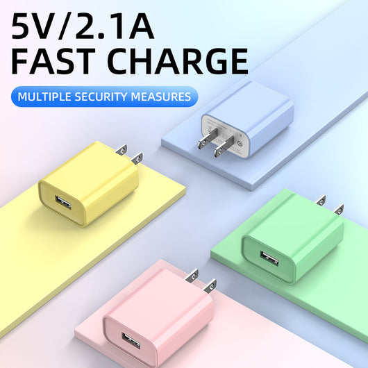 Cargador Rápido Compacto 5V/1A-2A Puerto Único para Celular