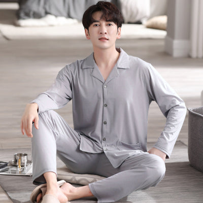 Pijama Cardigan Modal para Hombre - Conjunto Casual de Descanso - Image 10