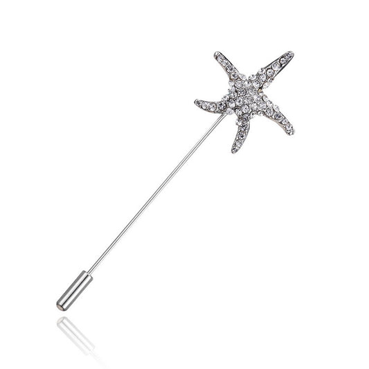 Broche de Solapa Floral en Cristal Vintage para Hombre - Diseño Rosa Elegante