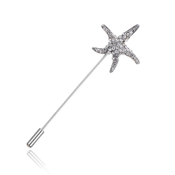 Broche de Solapa Floral en Cristal Vintage para Hombre - Diseño Rosa Elegante