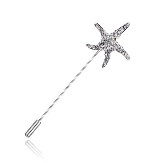Broche de Solapa Floral en Cristal Vintage para Hombre - Diseño Rosa Elegante