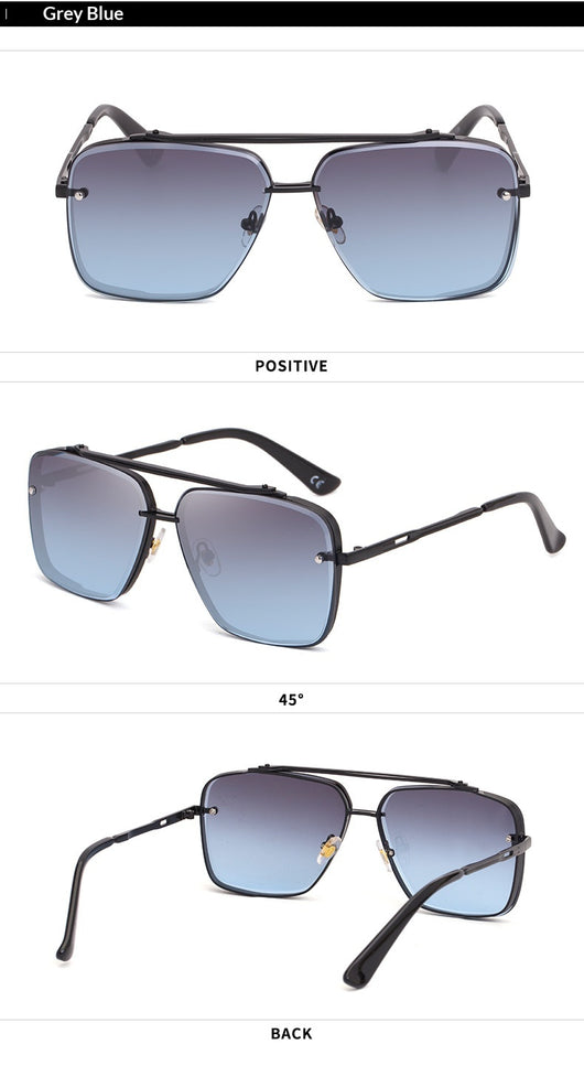 Gafas de Sol Retro Metal Cuadradas para Hombre - Estilo Vintage Trendy - Image 13