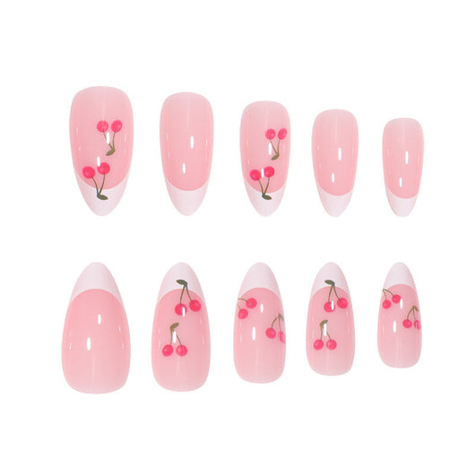 Uñas Postizas Almendra Cereza - Diseño Femenino y Duradero - Image 8