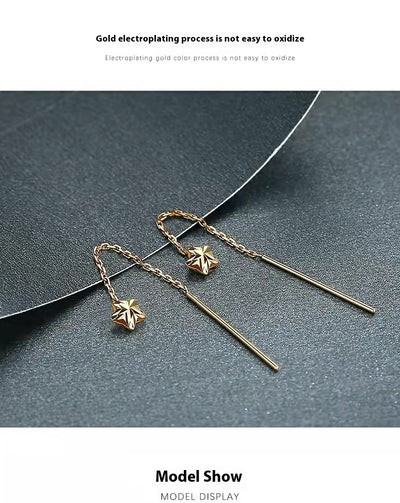 Aretes Línea Estrella en Oro 18K Au750 Chapados - Image 12