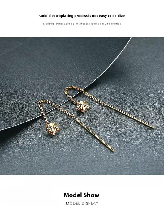 Aretes Línea Estrella en Oro 18K Au750 Chapados - Image 12