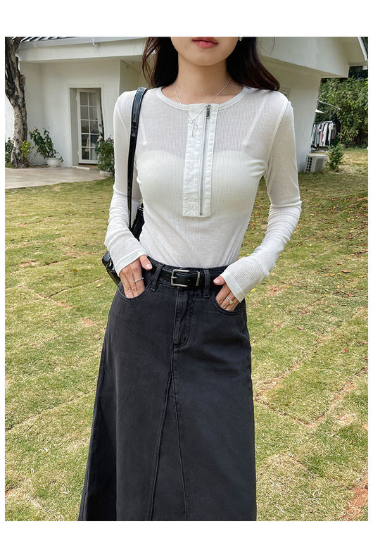 Falda Denim Retro Cintura Alta para Mujer - Image 8