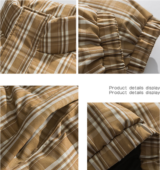 Abrigo Acolchado a Cuadros para Mujer - Chaqueta Corta Abrigadora - Image 28