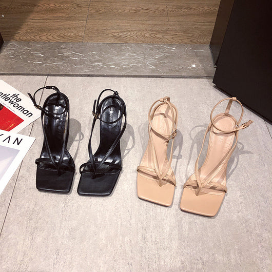 Tacones Altos Cuadrados con Cordones en Nude - Image 14