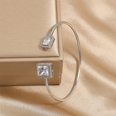 Pulsera de Diamante Agua Elegante para Mujer con Incrustaciones de Gota de Agua y Diamante Cuadrado - Image 16