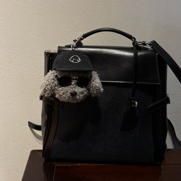 Peluche Adorable Cachorro con Gafas de Sol - Dije Colgante para Bolso