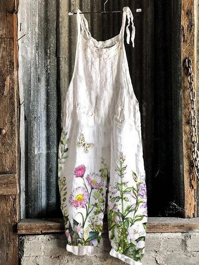Jumpsuit Retro de Pierna Ancha con Estampado Dulce para Mujer - Image 19