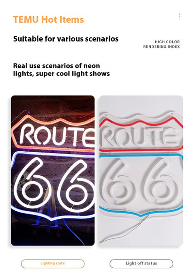 Letrero Neon LED Ruta 66 - Luz Creativa Decorativa - Image 9