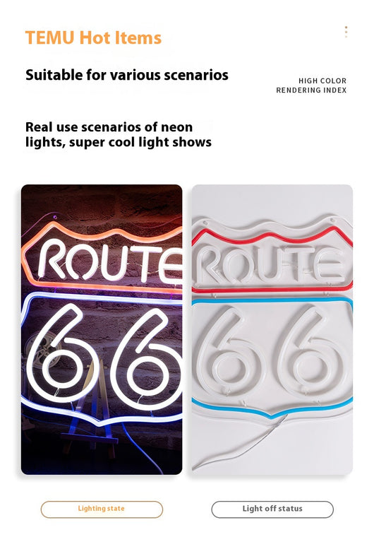 Letrero Neon LED Ruta 66 - Luz Creativa Decorativa - Image 9