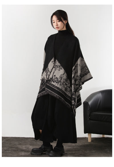 Capa Dividida de Cachemira Estilo Oscuro - Abrigo Cálido y Elegante - Image 21