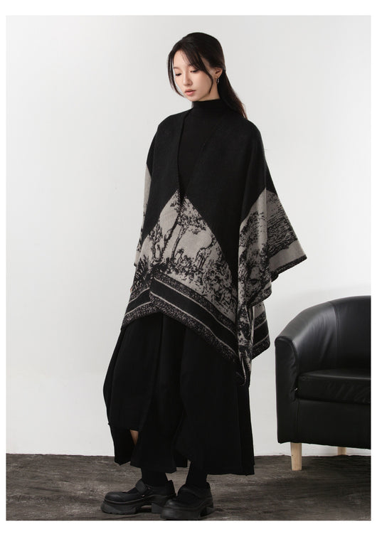 Capa Dividida de Cachemira Estilo Oscuro - Abrigo Cálido y Elegante - Image 21