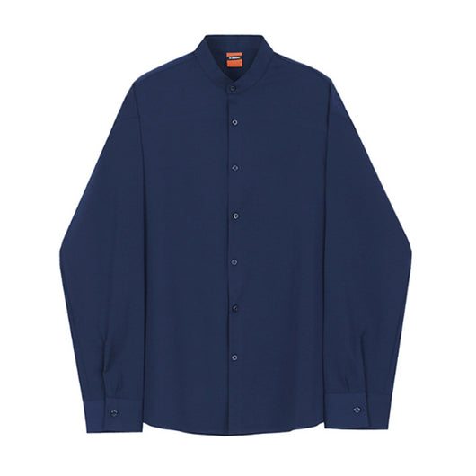 Camisa Casual de Cuello Alzado Manga Larga para Hombre - Image 9