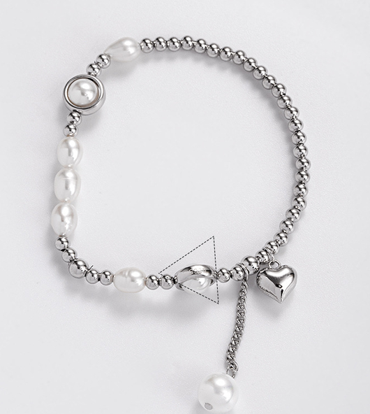 Pulsera de Plata S925 con Perla y Corazón - Elegancia y Temperamento - Image 11