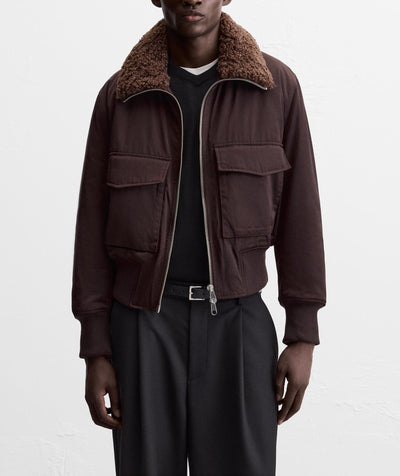 Abrigo Acolchado de Algodón con Cuello Alto y Bolsillos para Hombre - Image 8
