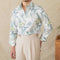 Camisa de Algodón Estampada Manga Larga para Hombre