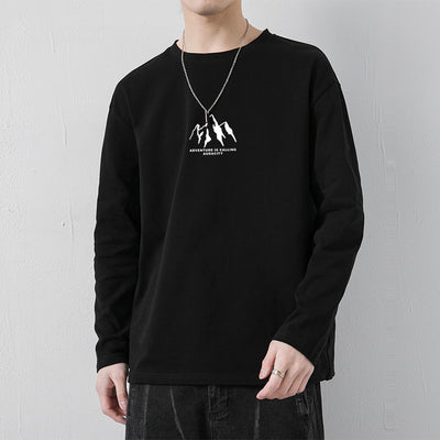 Camiseta de Algodón Manga Larga Suelta para Hombre - Image 41