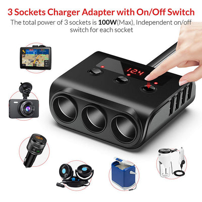 Cargador Vehicular 4 Puertos USB de Alta Potencia con Encendedor - Image 4