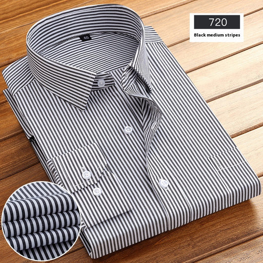 Camisa Ejecutiva a Rayas para Hombre - Manga Larga Primavera Otoño - Image 19