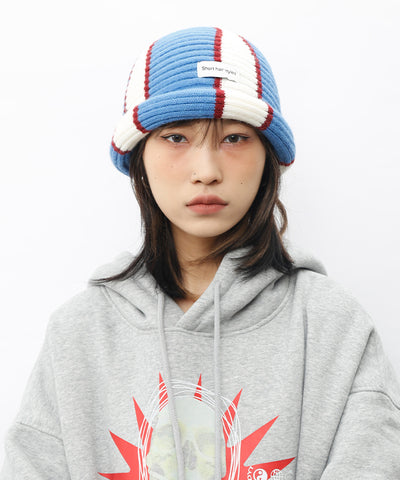Gorro Tejido Rayado Colorblock Estilo Occidental - Image 7