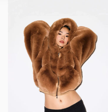 Chaqueta Cálida de Forro Polar con Capucha y Pelo Sintético Ecológico - Image 5