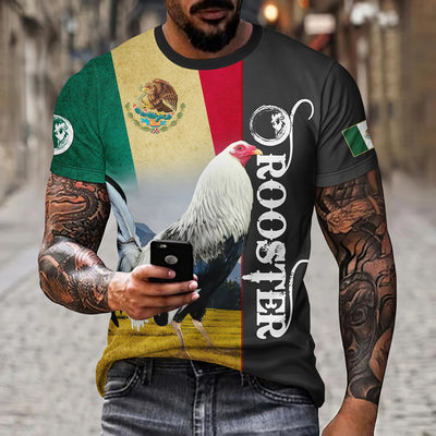 Playera Holgada Águila y Serpiente Cuello Redondo para Hombre - Image 9