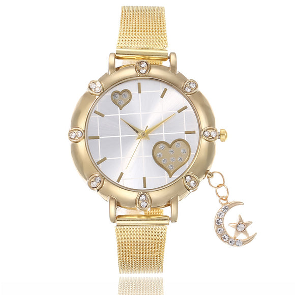 Reloj de Moda con Búho y Cristales Brillantes