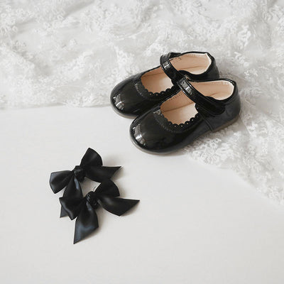 Zapatos de Tacón Bajo para Niñas con Moño - Cuero Elegante Primavera Otoño - Image 5