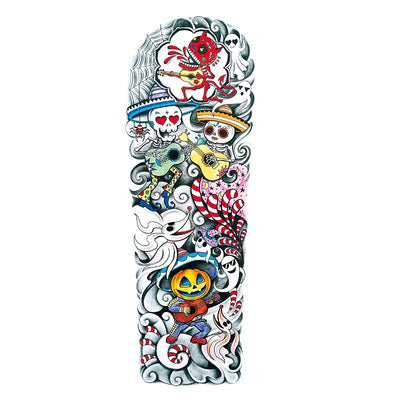 Tatuaje Temporal Calavera Calabaza Halloween - Diseño Divertido y Colorido - Image 9