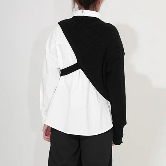 Conjunto Dos Piezas: Chaleco Diseño Irregular y Camisa Blanca - Image 4