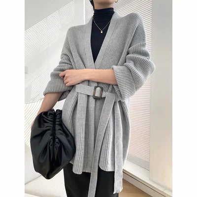 Chaqueta de Punto para Mujer con Cinturón Integrado - Image 9