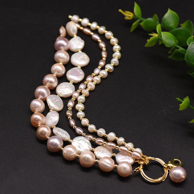 Pulsera Multicapa de Perlas Barrocas de Agua Dulce Natural - Image 3