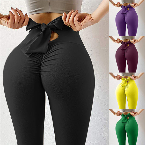 Leggings Deportivos de Entrenamiento con Moño para Yoga y Running